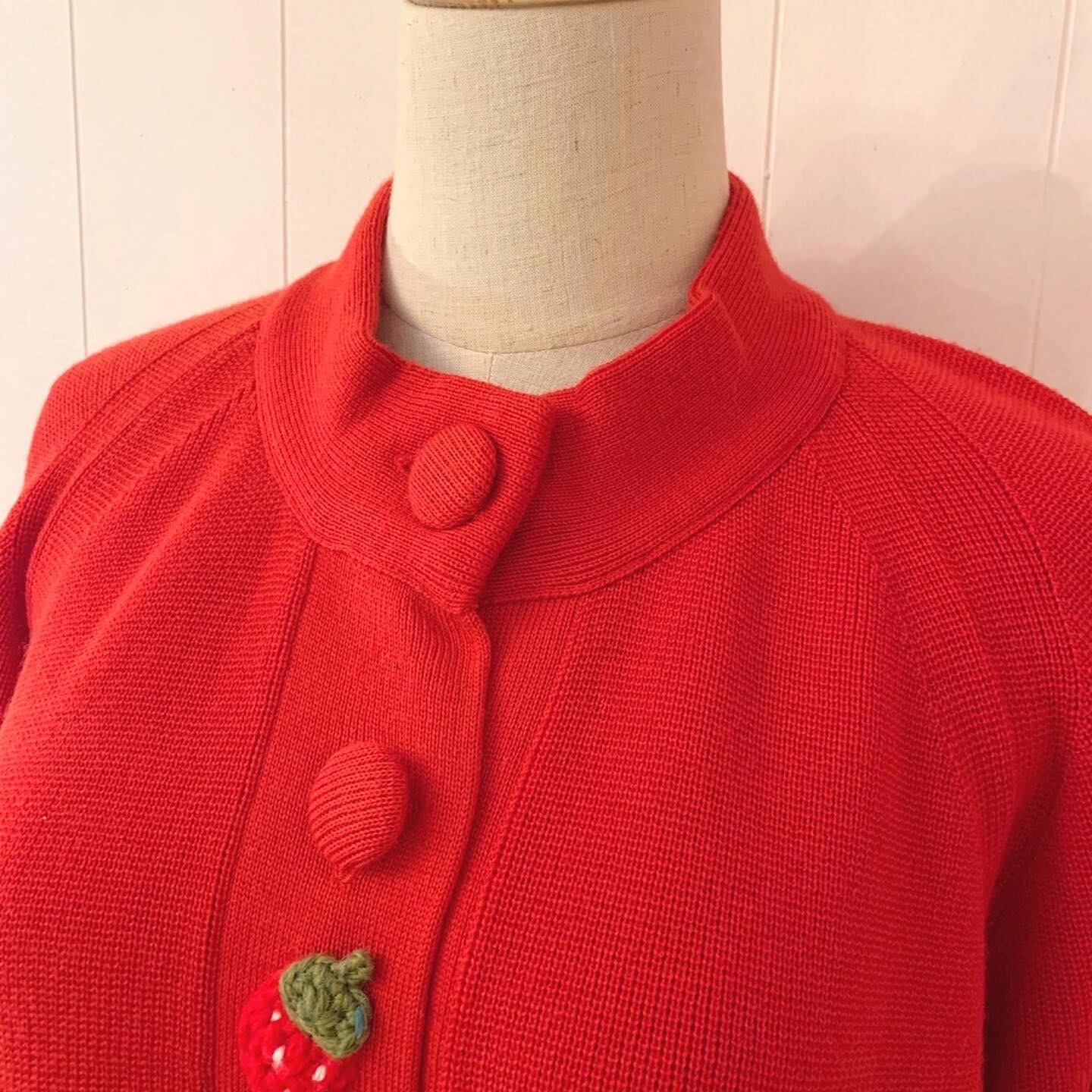 remake : strawberry button long knit cardigan