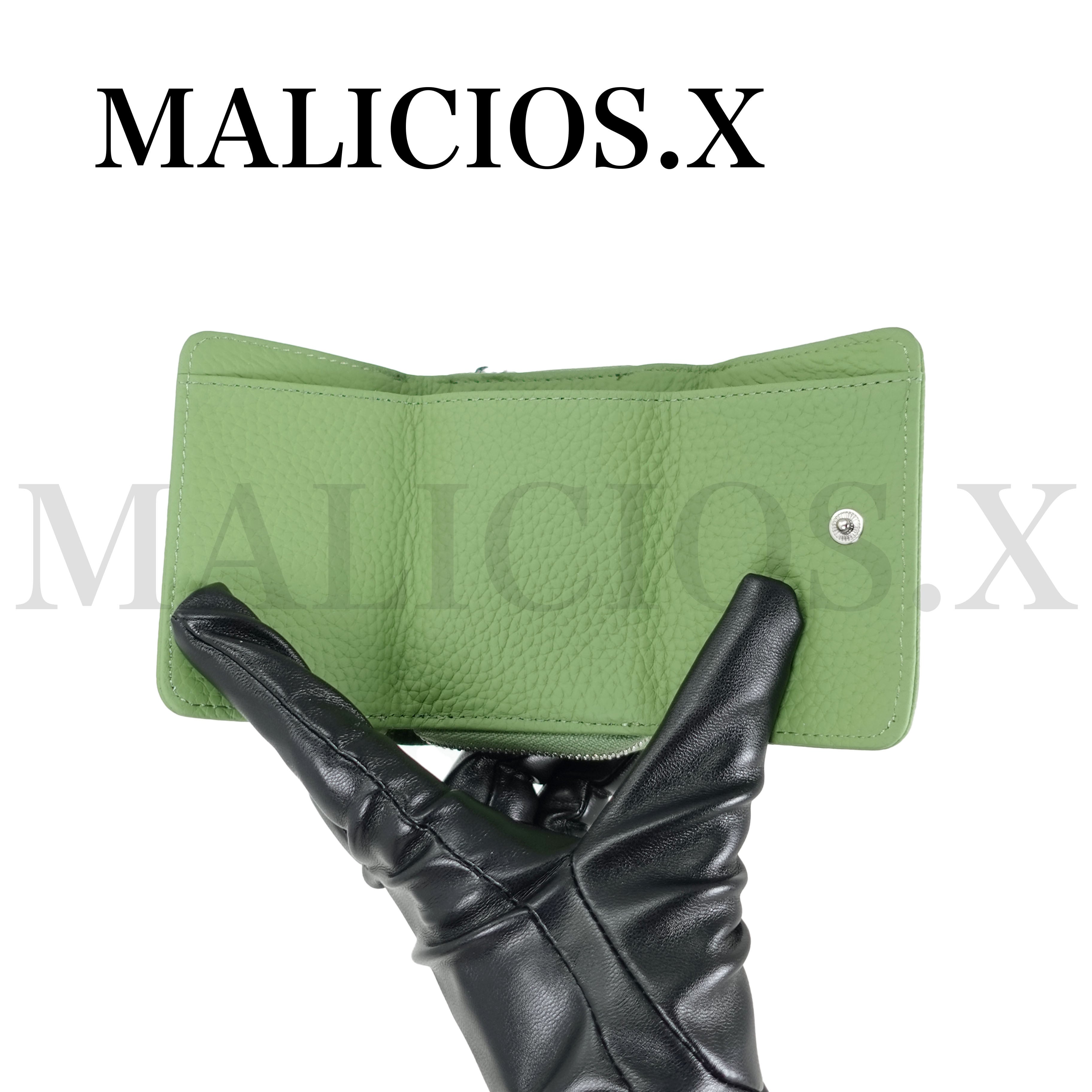 Heart Eye Tri-folding mini wallet(Green) /Ice Green | MALICIOUS.X