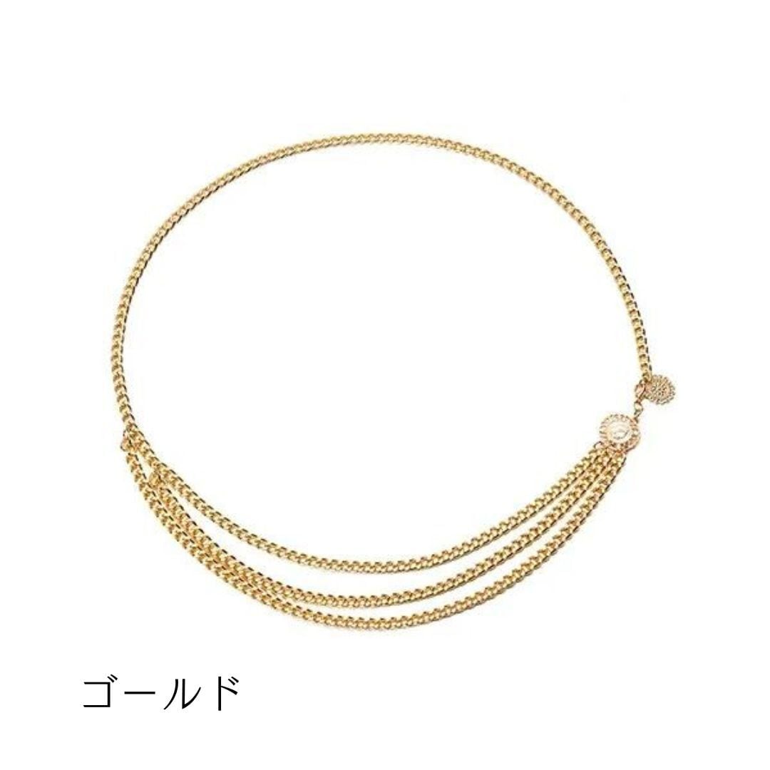 ベルトチェーンベルト ボディーチェーン デザインベルト 華奢 シルバー