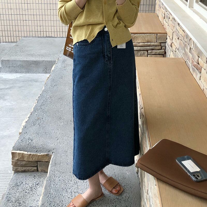 スカート サマーウェストブルーAライン 夏物 ビッグFスモールZ韓国20747920384