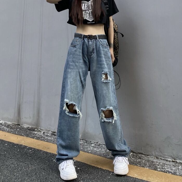 ジーンズ レディースサマー薄手ルーズパンツ ハイウェストウェストカジュアル かわいい 夏物 ケッペル60918383478