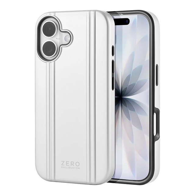 [ ゼロハリバートン ] 背面型ケース MagSafe対応 耐衝撃 米軍MIL規格 iPhone17 対応 シルバー2