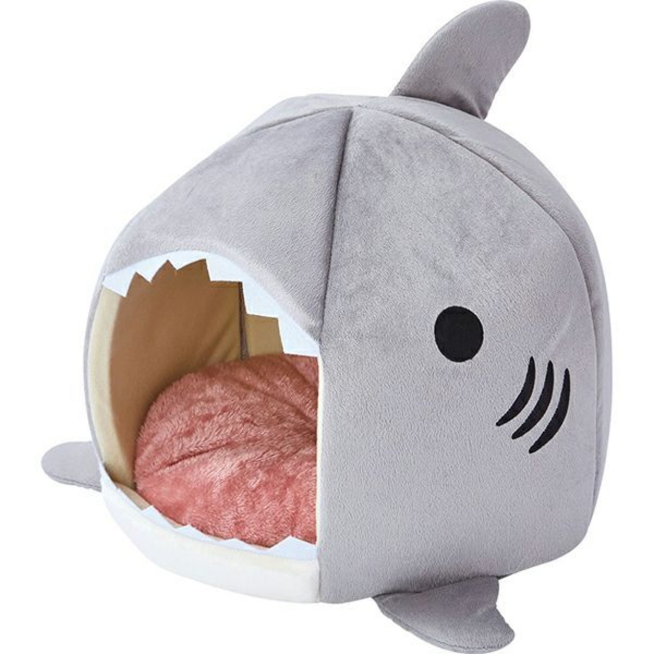 ※開封未使用品【あったかドームベッド(サメ)】ふわふわあったかクッション入り,手洗い可能,コード通し穴付き
