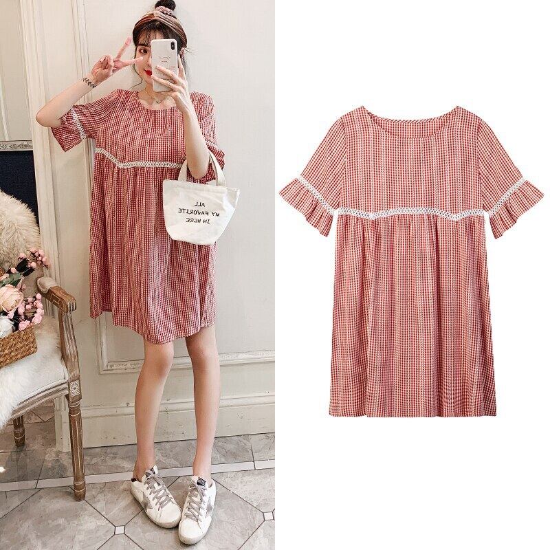 【新作】【送料無料】 2020年夏のマタニティドレス女性が到着かわいいAライン大型ドレス妊婦MD-02100 大きめサイズ 大人ガーリー スウィート キュート カジュアル サマー 夏物 AL expec345348420055