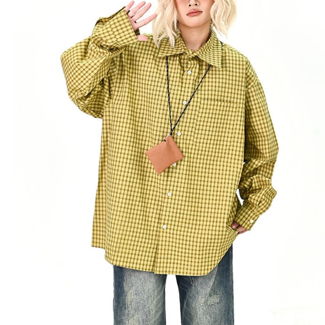 retro check color shirt　レトロチェック柄カラーシャツ　J1743
