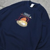 cat & dog friend embroidery sweat