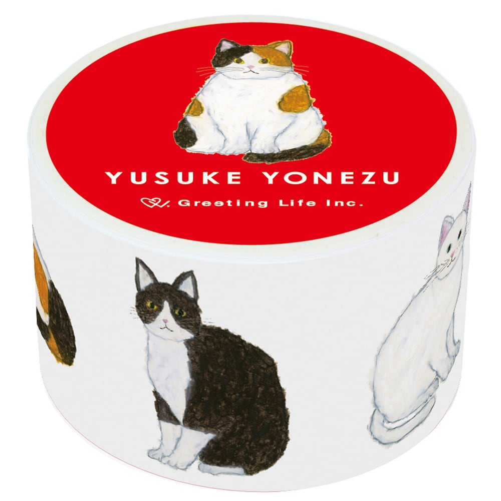 猫マスキングテープ(米津祐介日本猫)幅28mm | マスノヤ衣料品店