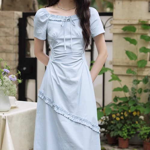 フリルディテールAラインワンピース ・69412