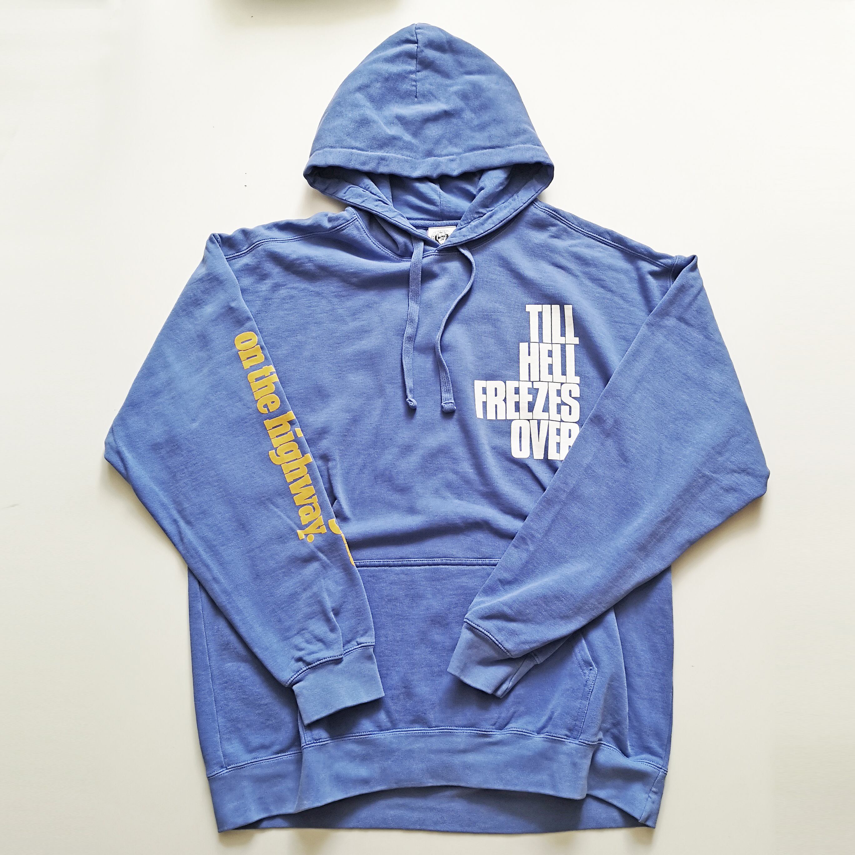 PRANK "CASSETTE TAPE SLOGANS" HOODIE BLUE XL