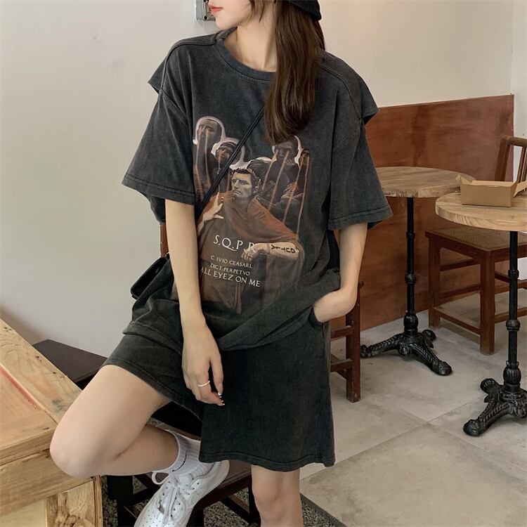 スタイルスタンダードサマーTシャツ ショーツ レトロ ストリート 夏物 ブルマー モンロー50766793428