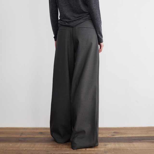 Double tuck wide pants A00276