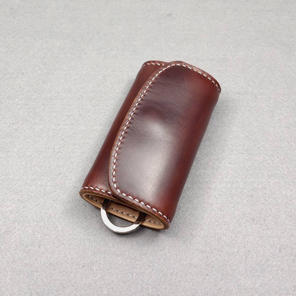 カードも入るキーケース 6連 クロムエクセル/ヌメ革 バーガンディ