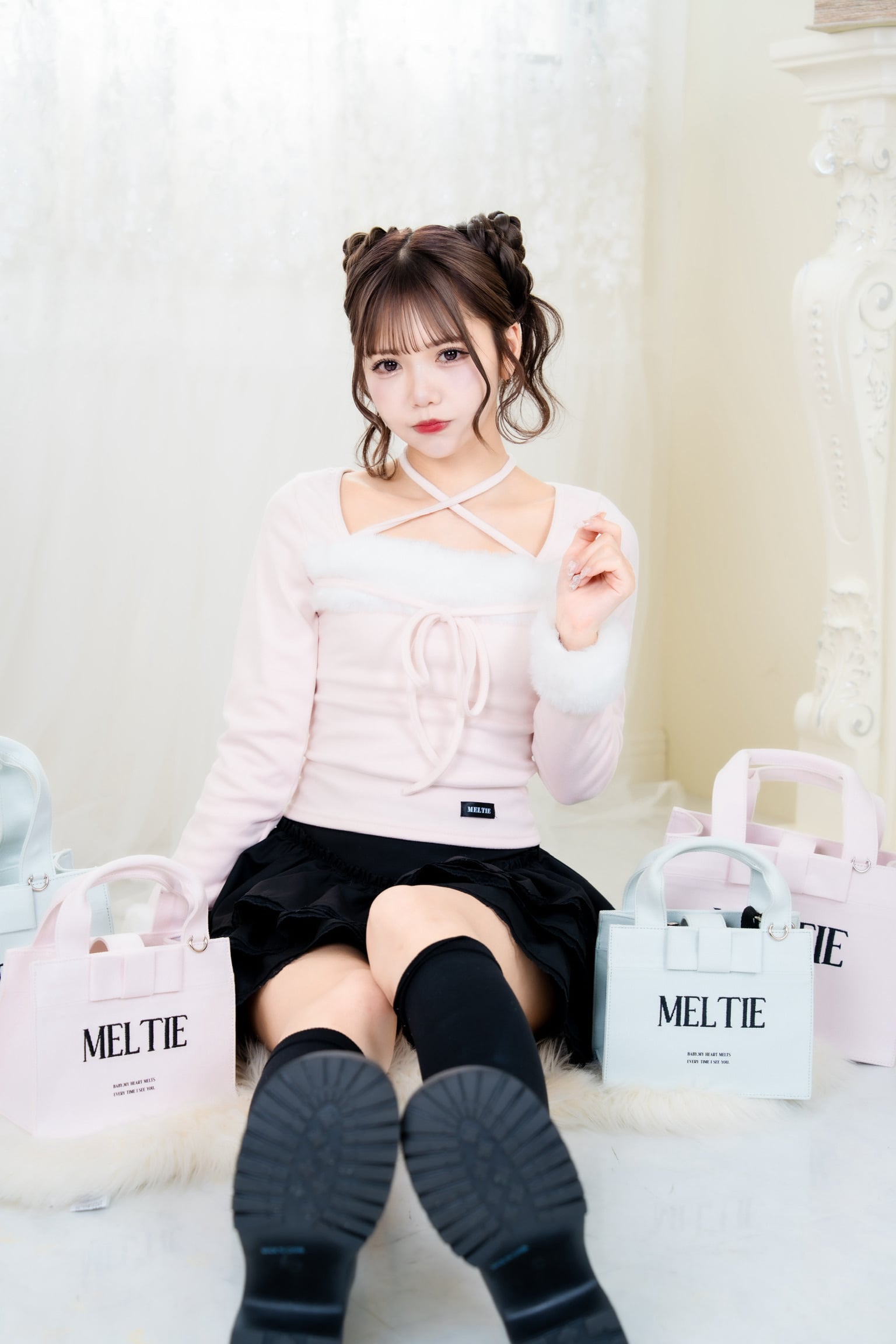 【New color】ribbon canvas tote bag〈SMALL〉