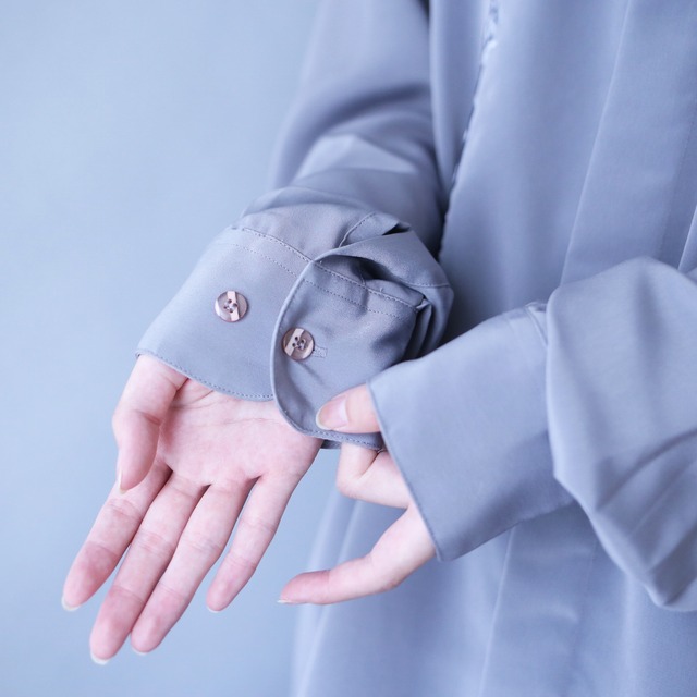 "漢字×刺繍"  fry-front minimal mode design loose silhouette shirt