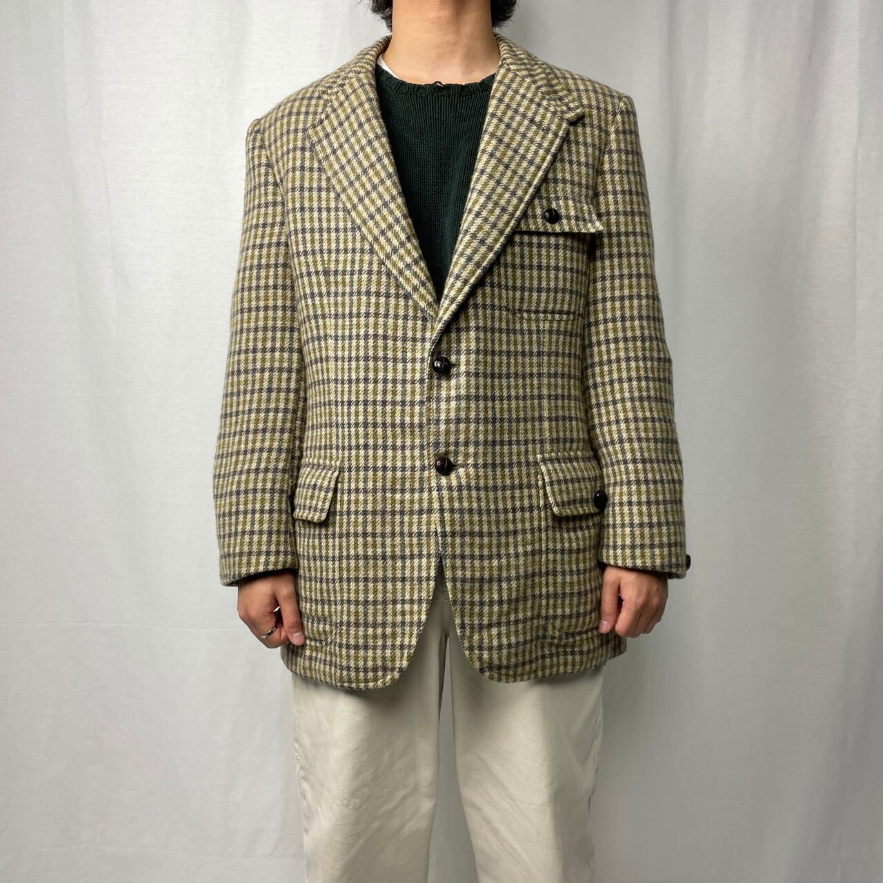 80年代 英国製 Burberrys バーバリー テーラードジャケット SHETLAND 