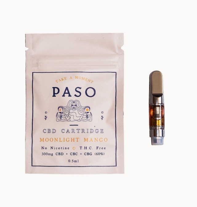 PASO, CBD VAPE CARTRIDGE / 300mg (60% CBD + CBG + CBC) / MOONLIGHT MANGO