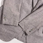 カシミヤ リネン 混 mila schon ミラショーン 織柄 2B 背抜き テーラードジャケット 100-96-175/グレー系 メンズ