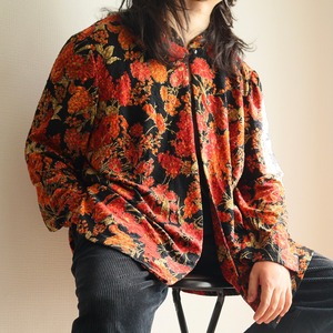 "made in USA" flower pattern design shirt cardigan