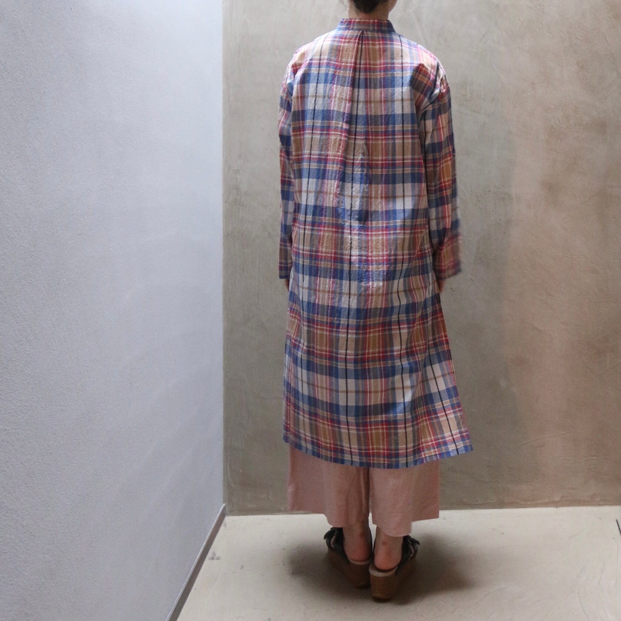 YAECA / ヤエカ KURTA SHIRT LONG /クルタ シャツ ロング #63140 RED CHECK