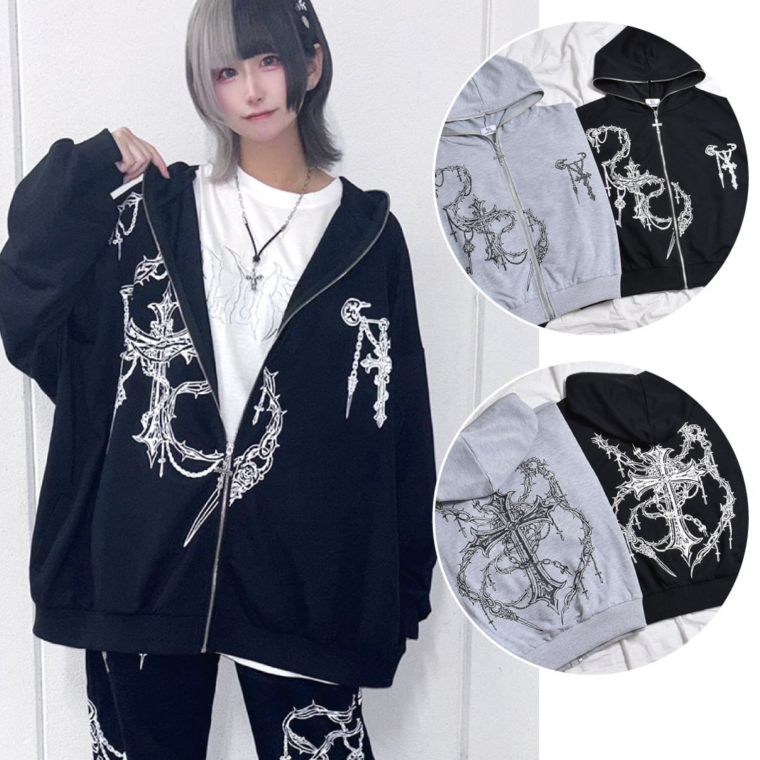 kry 　HIJOSIKI　セーラー　地雷系　パーカー　レフレム　volcan HIJOSIKI」 | KRY clothing