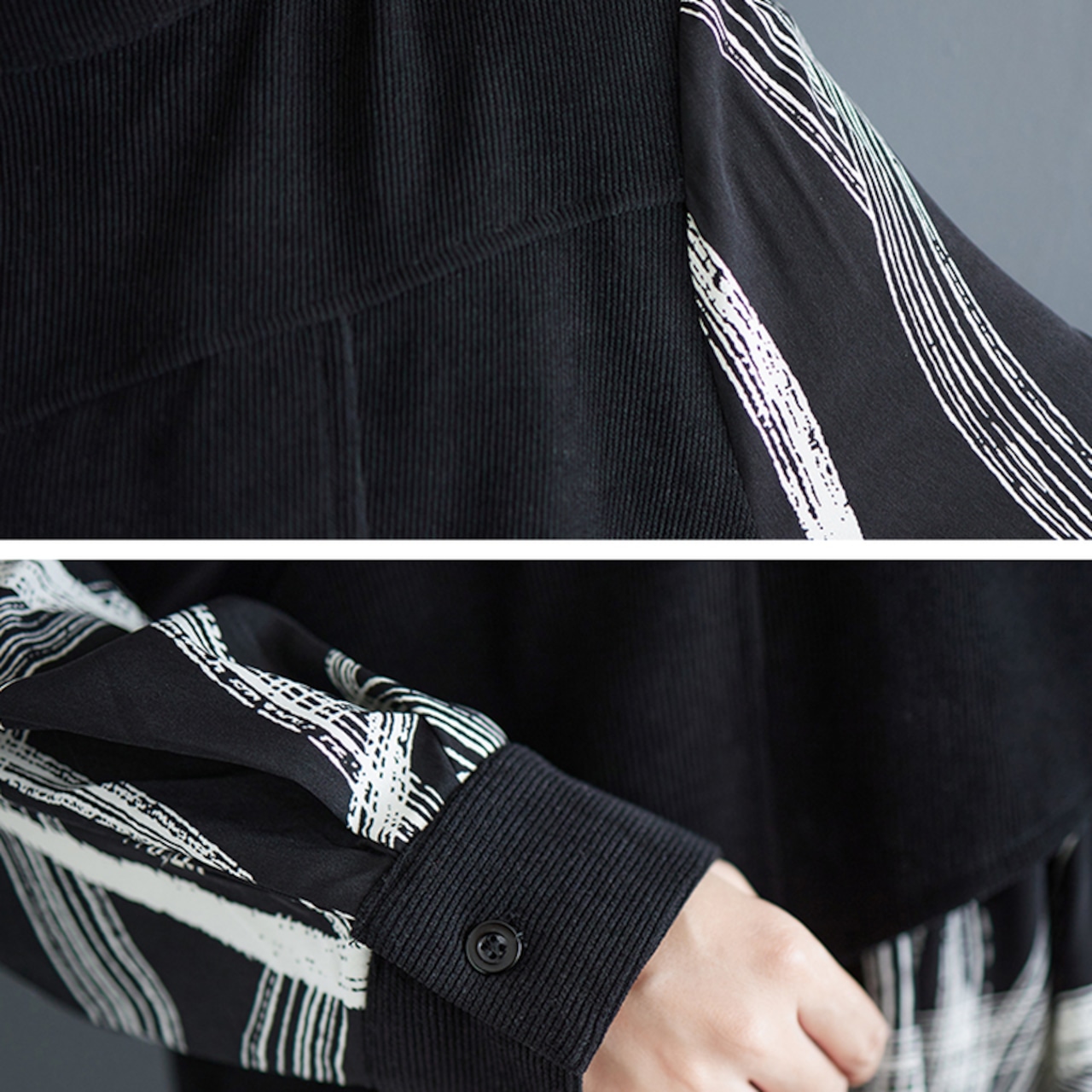 レイヤード風 プリント ワンピース 00034