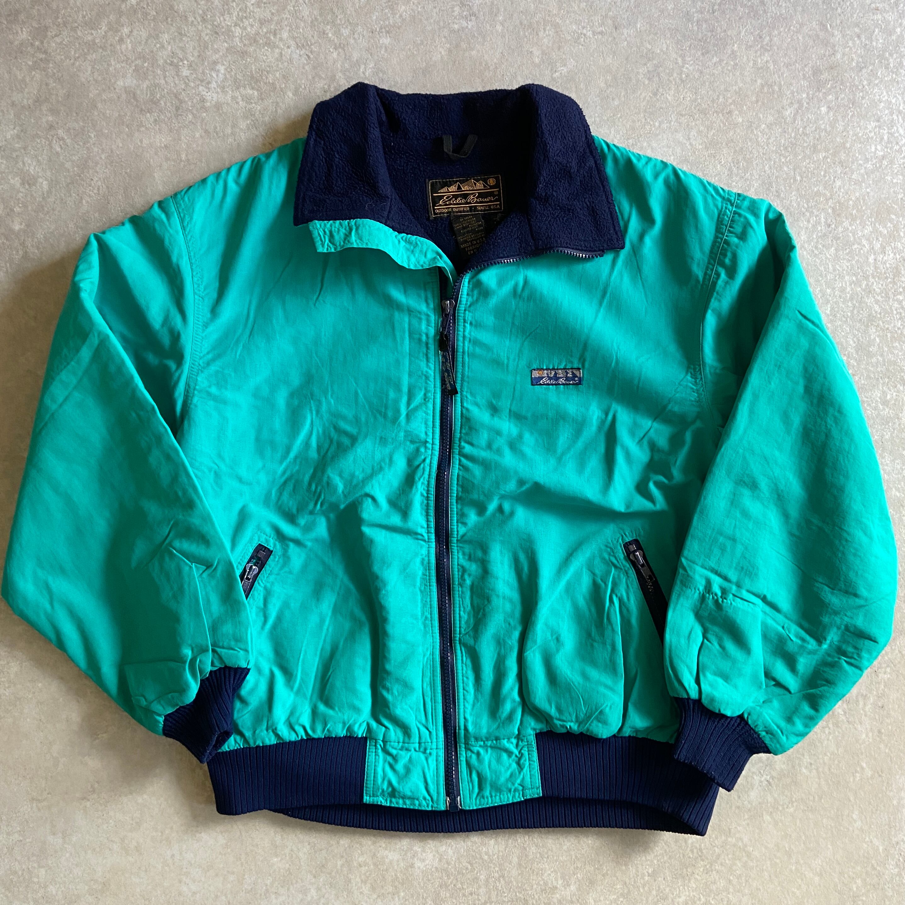 1980s Eddie Bauer Nylon Fleece Jacket XL Made in USA G238