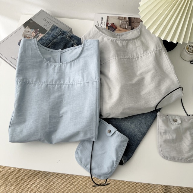 【tops】クルーネックブラウス　M30644