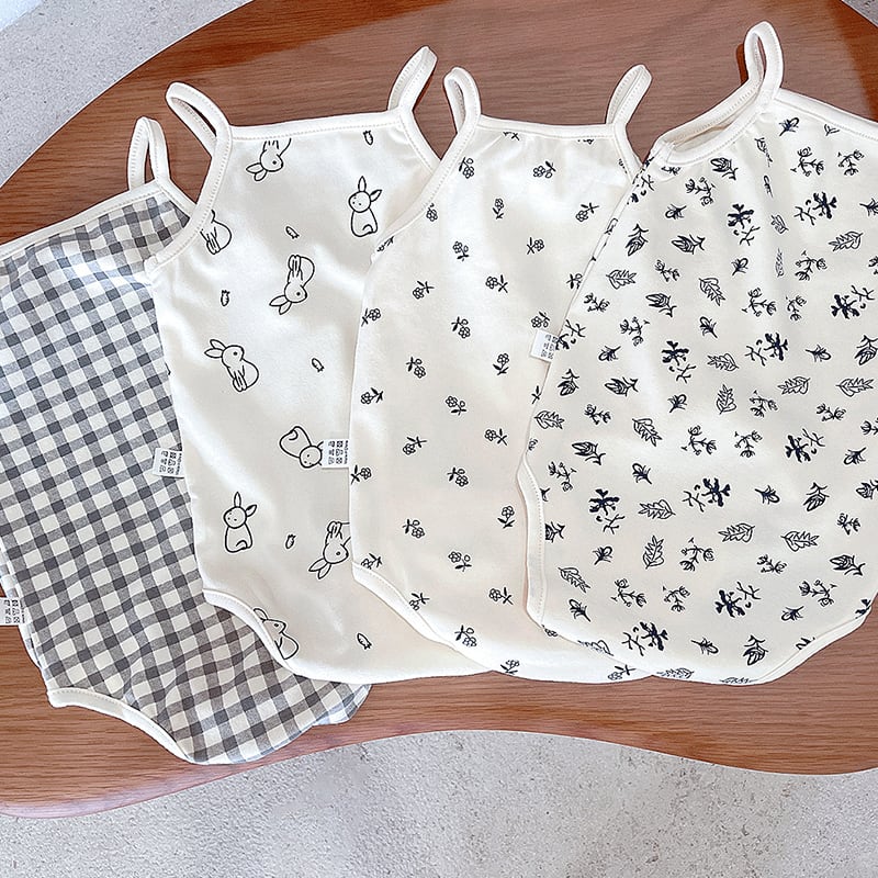BABY】夏作ナチュラル総柄キャミソールロンパース | 韓国子供服通販