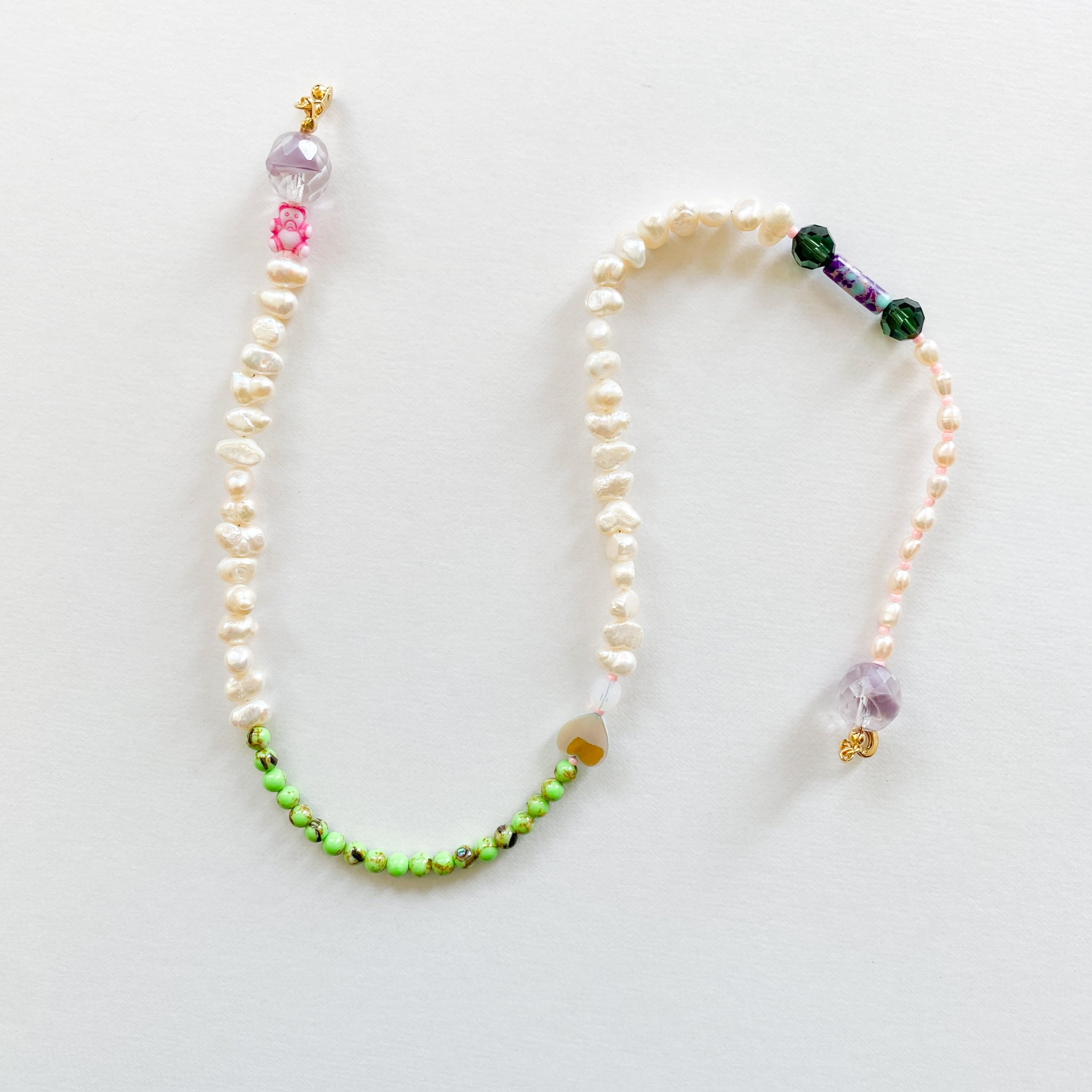 淡水パールとビーズのネックレス