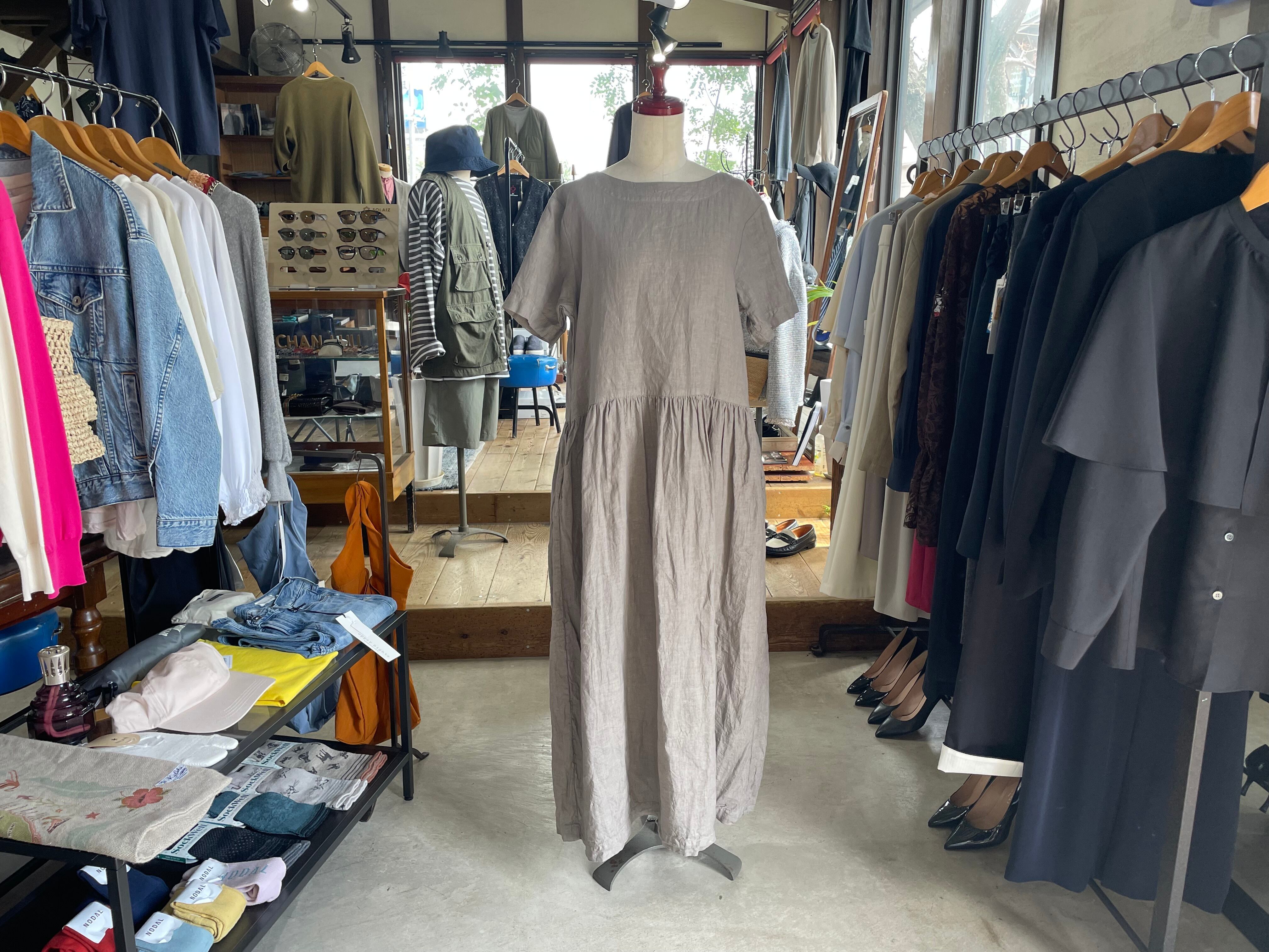 レディス ARMEN アーメン LINEN PLAIN OVERDYE BOAT NECK S/SL