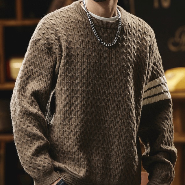 casual retro cable knit sweater(GV189)