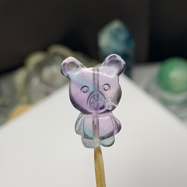 17貫通穴・くまさんフローライトビーズ