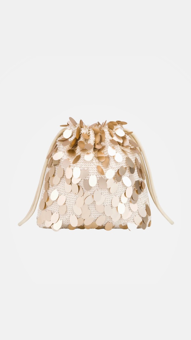 HVISK -POUCH SEQUINS- :PEARL CREAM