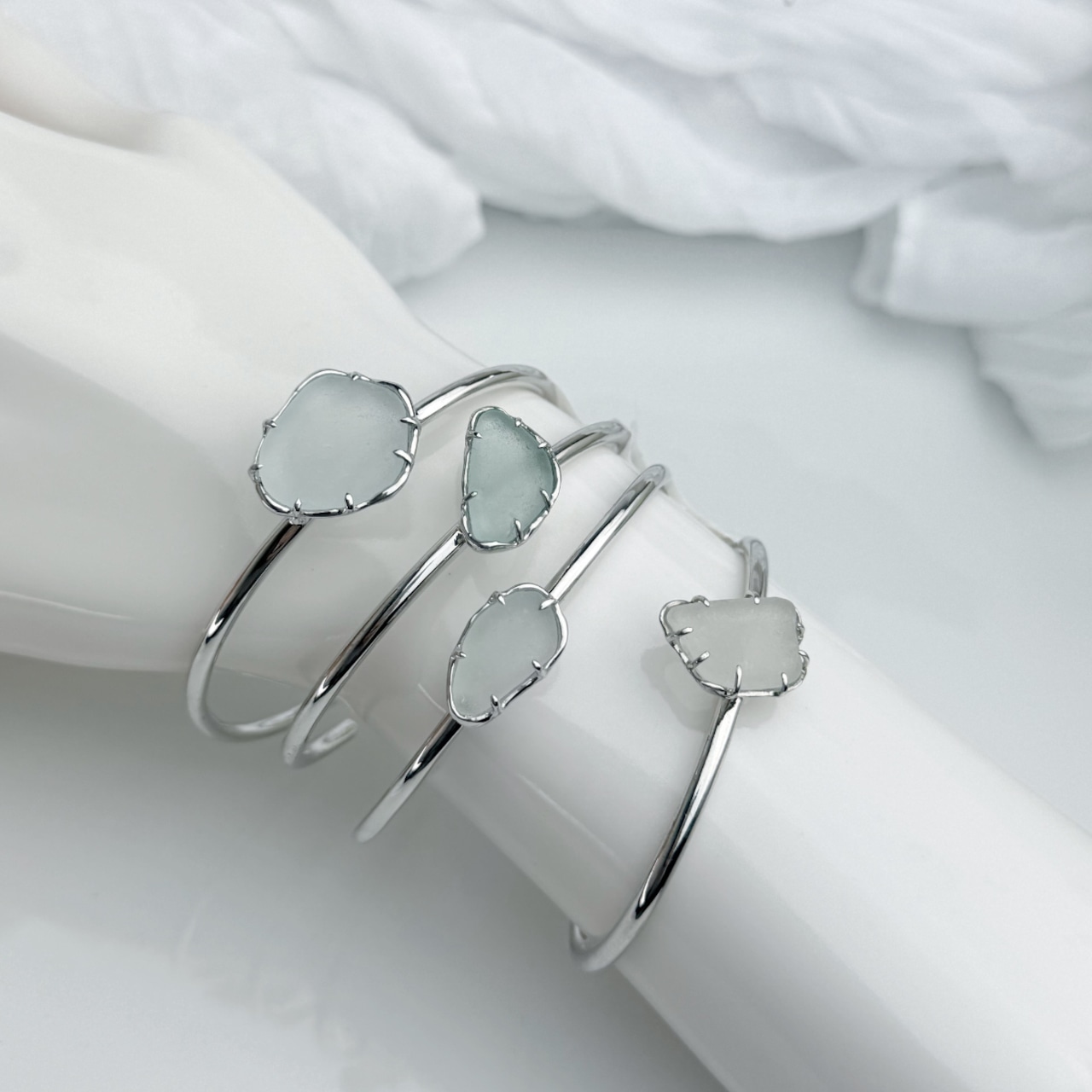 Horizon / Sea Glass Bangle Rough