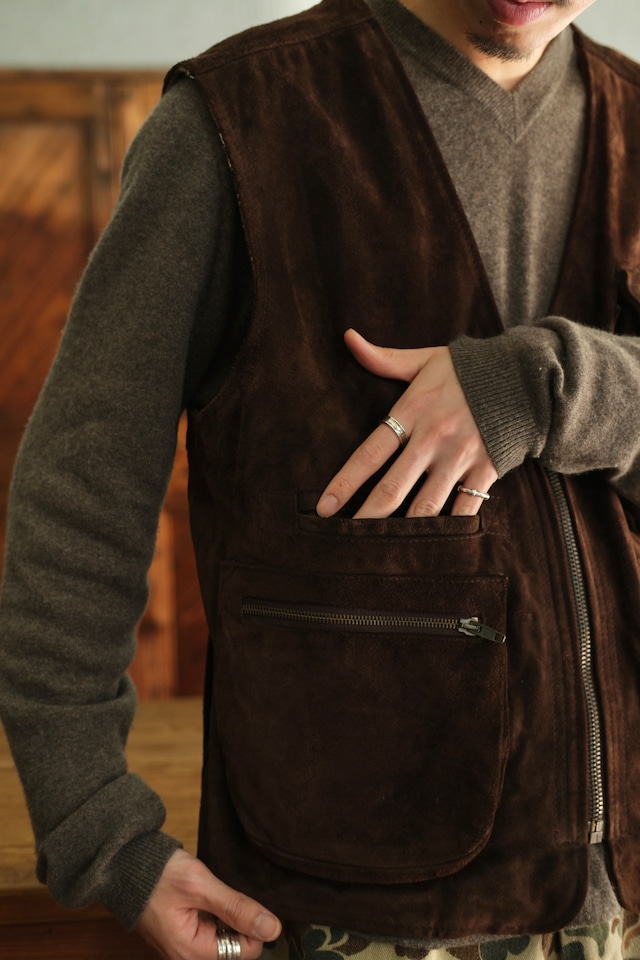 Utah/90’s “VERA PELLE” suède leather vest/made in Italy