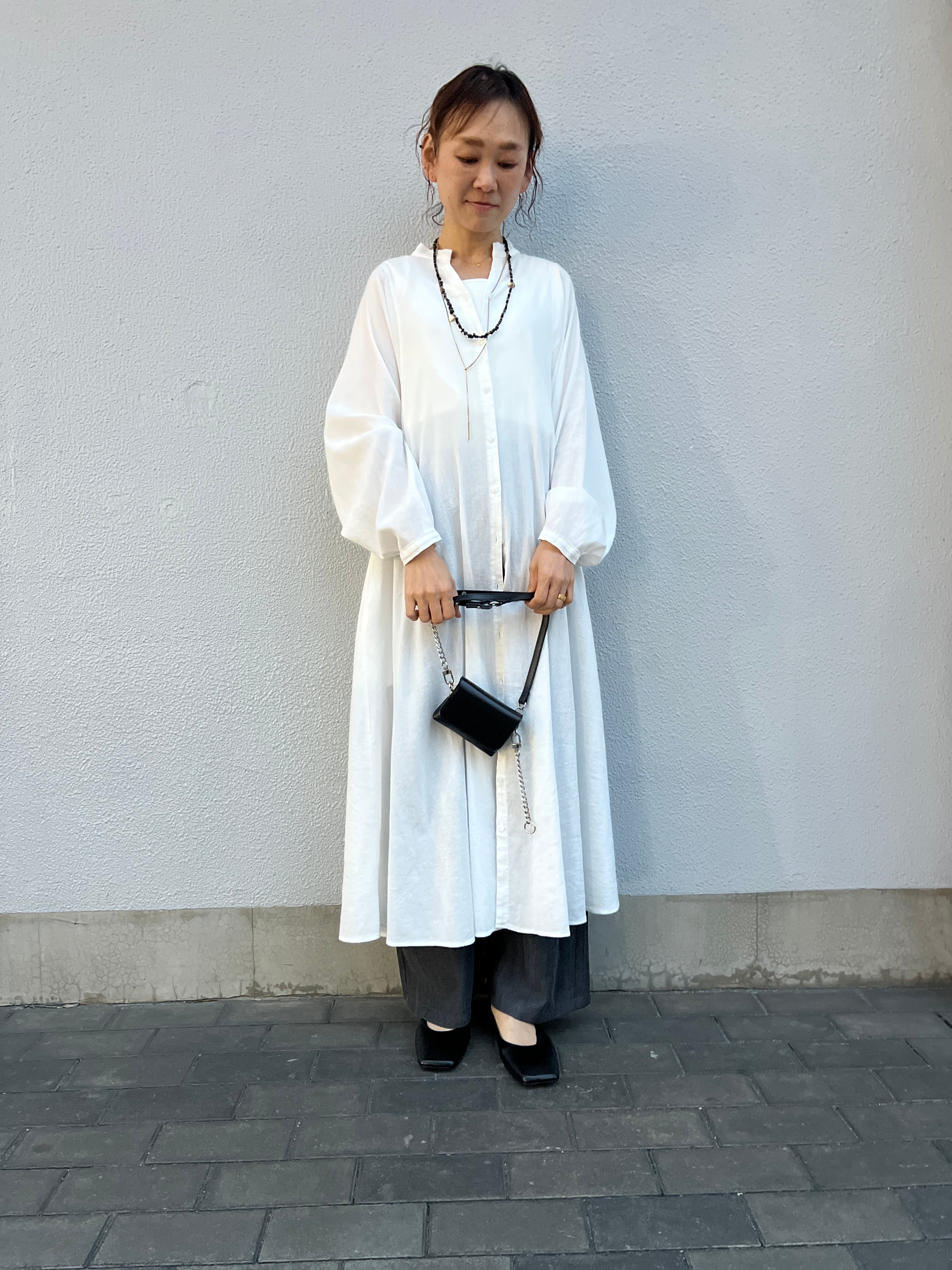 【PASSIONE】高島ちぢみ長袖ワンピース 616101