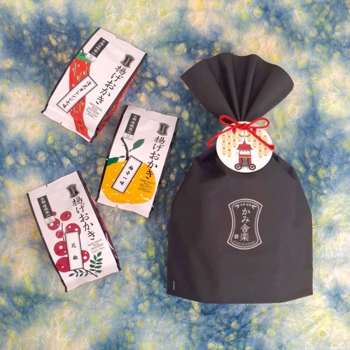 【祇園祭タグ付】揚げおかき小袋詰合せ巾着 / Rice Cracker Drawstring Pouch