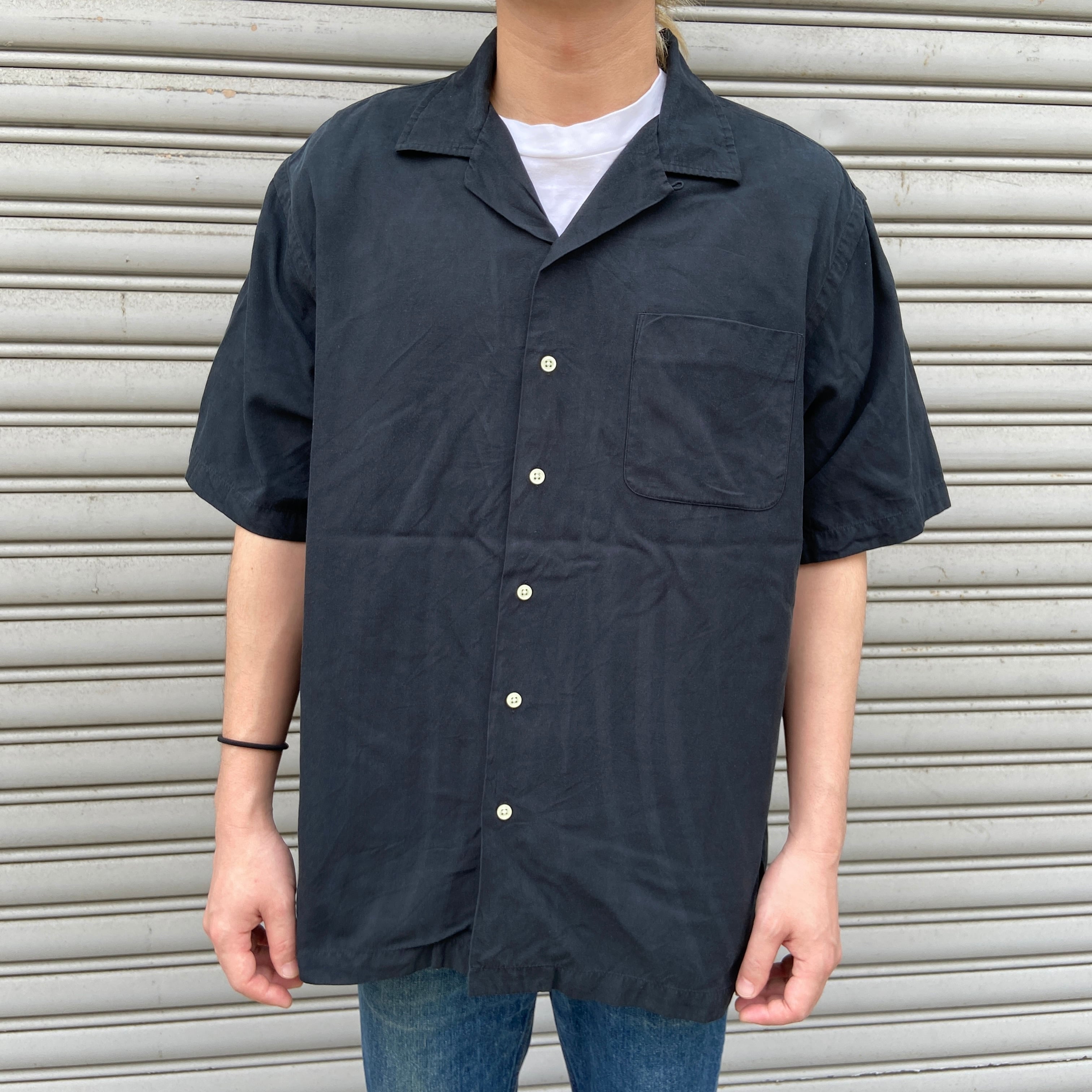 ポニーなし Mサイズ ブルー CALDWELL ポロラルフローレン シルク ラルフローレン CALDWELL シルクコットンオープンカラーシャツ ポニー