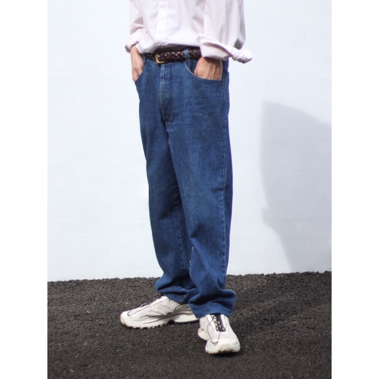 CUBA】1980s vintage STONE ISLAND by MASSIMO OSTI wide denim pant 