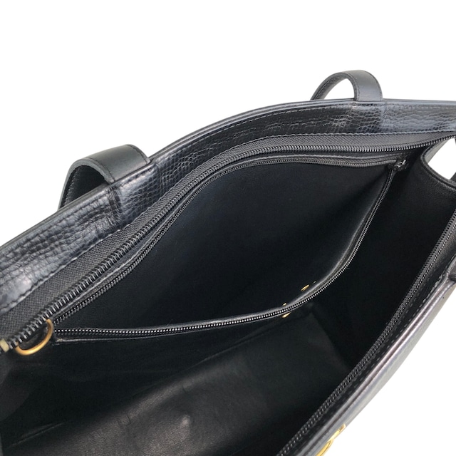 Christian Dior クリスチャン ディオール ハンドバッグ ブラック オーバルロゴ レザー トートバッグ vintage ヴィンテージ オールド 7e6azr