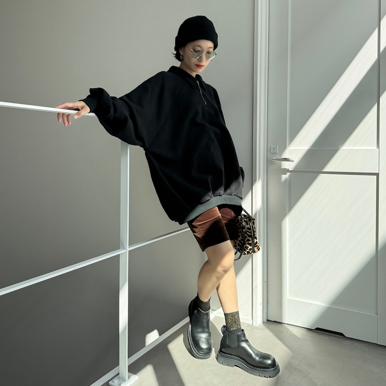 《名古屋先行販売》CFT.logo half sweat SH/black-logo black