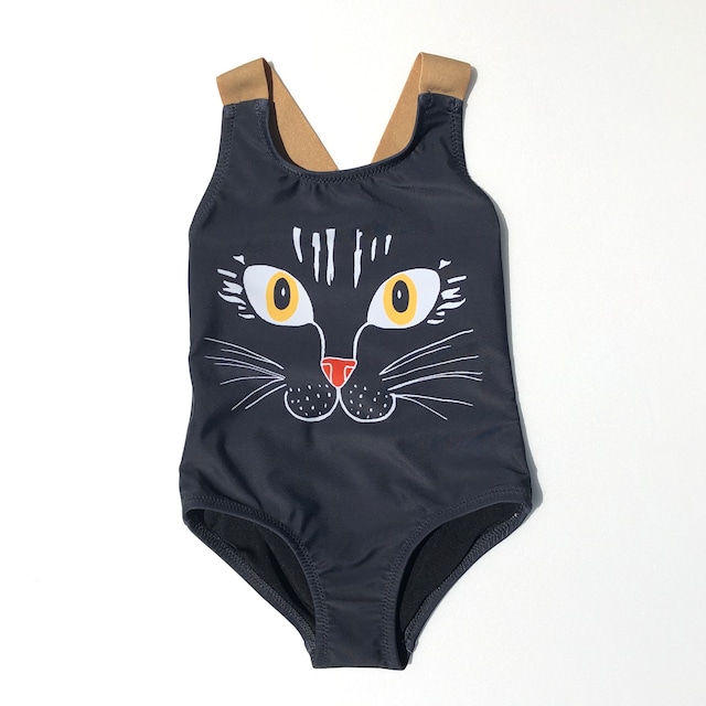 【23AW】minirodini （ミニロディーニ）　Cat swimsuit　水着　ネコ　スイムウェア