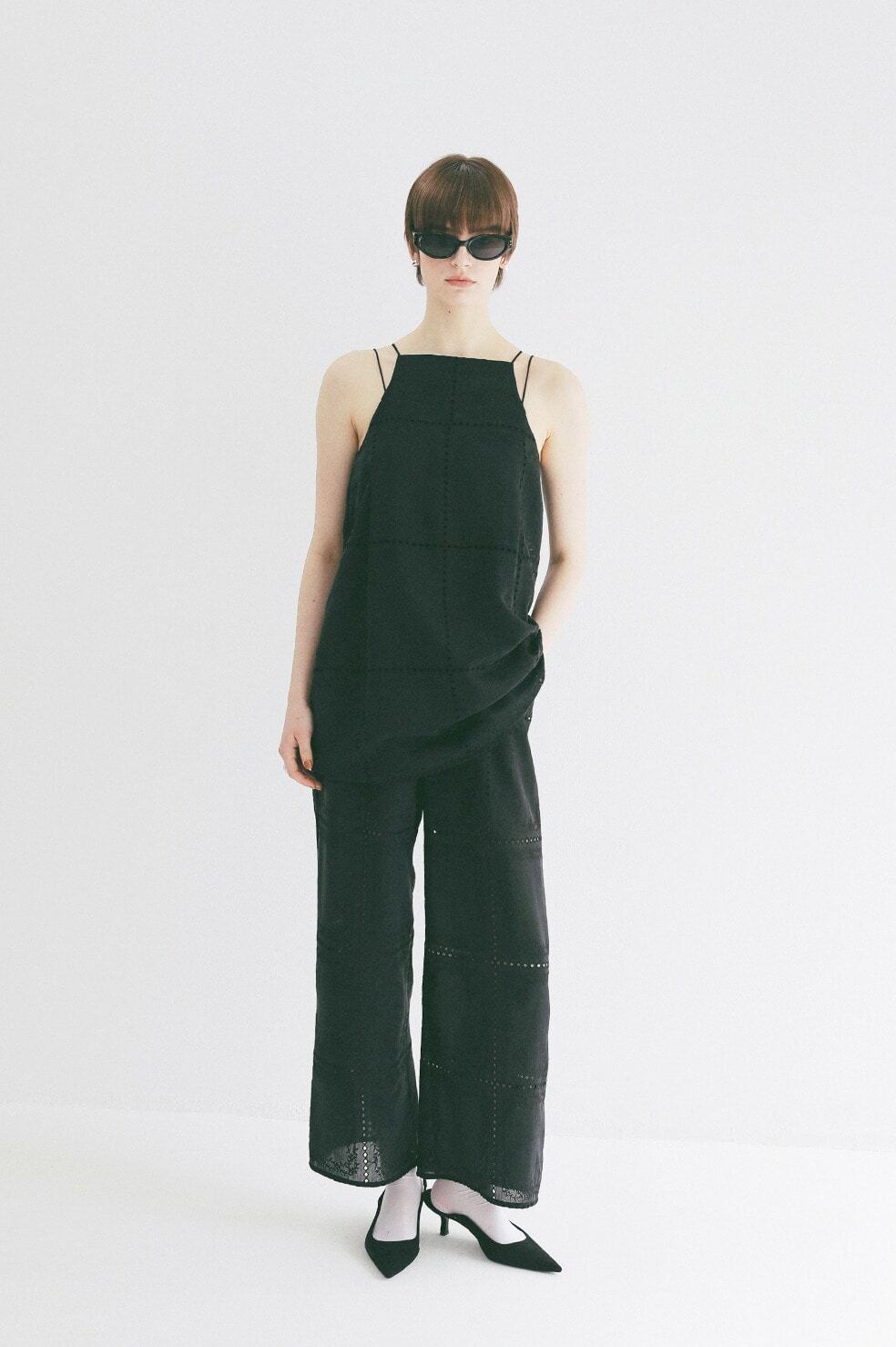 サロペット・オーバーオール・オールインワン CLANE EMBROIDERY LACE CAMI ALL IN ONE CLANE EMBROIDERY LACE CAMI ALL IN ONE 3色展開 | FLICKA ASHIYA