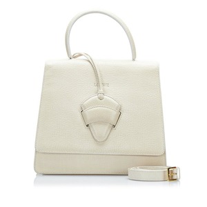 ロエベ バルセロナ ハンドバッグ ショルダーバッグ 2WAY ベージュ ホワイト レザー レディース LOEWE 【中古】