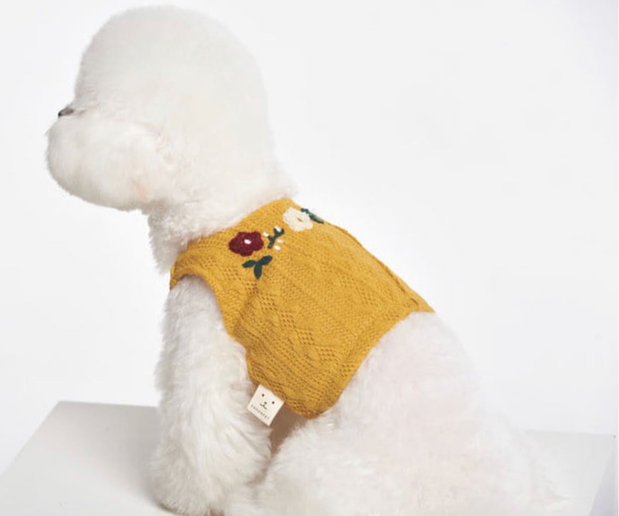 flower crop knit S ~ 2XL 5color /  犬服 新作 ニット ショート丈 可愛い 犬の服 クロップドトップス お揃い ドッグウェア b38