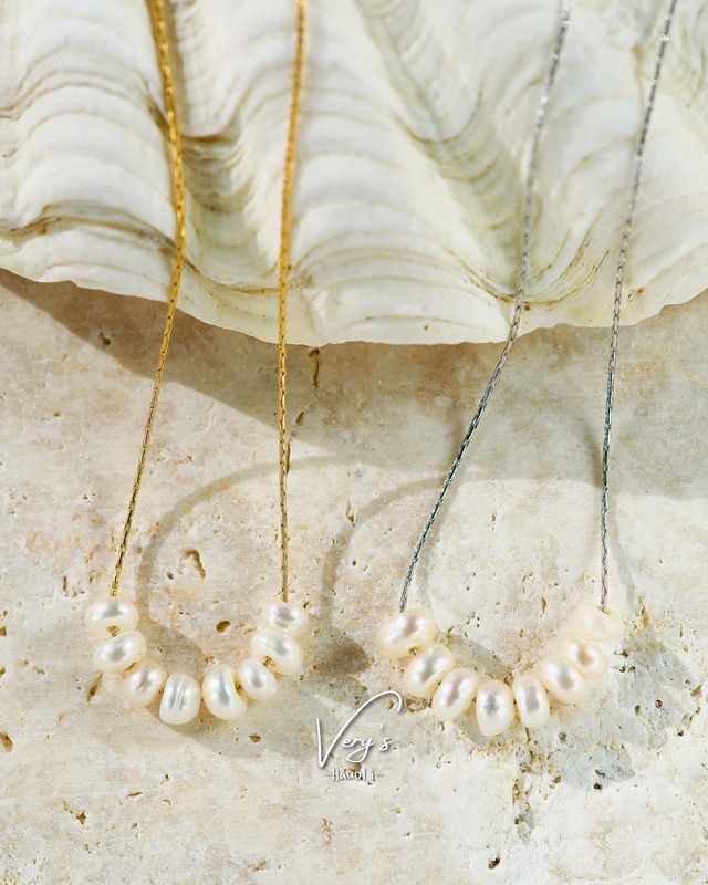Freshwater pearl Necklace【チェーン付き】【Very's Jewelry】