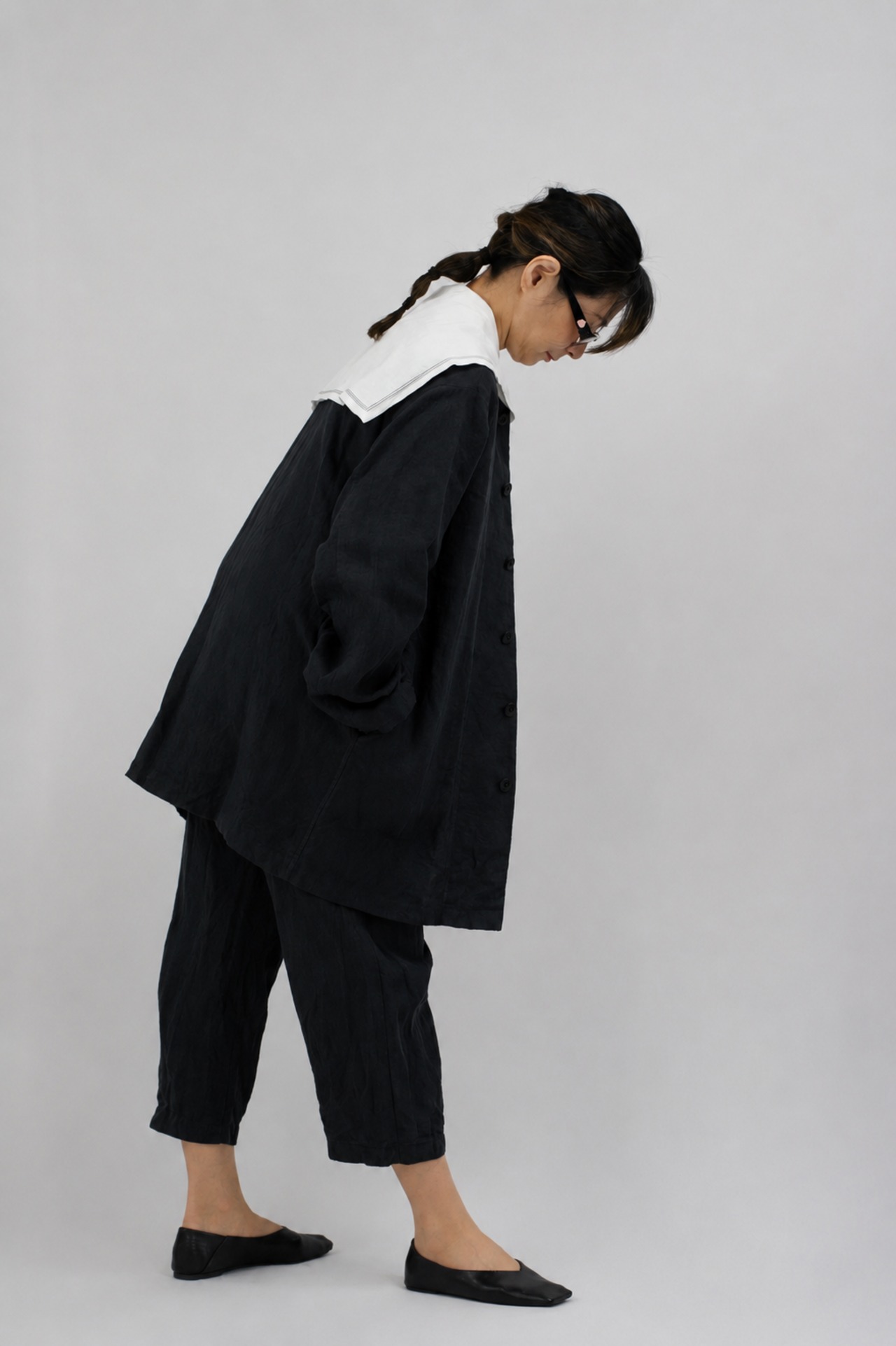 【Vlas Blomme】KL Canvas DARTS PANTS / Dark Navy(63507035)