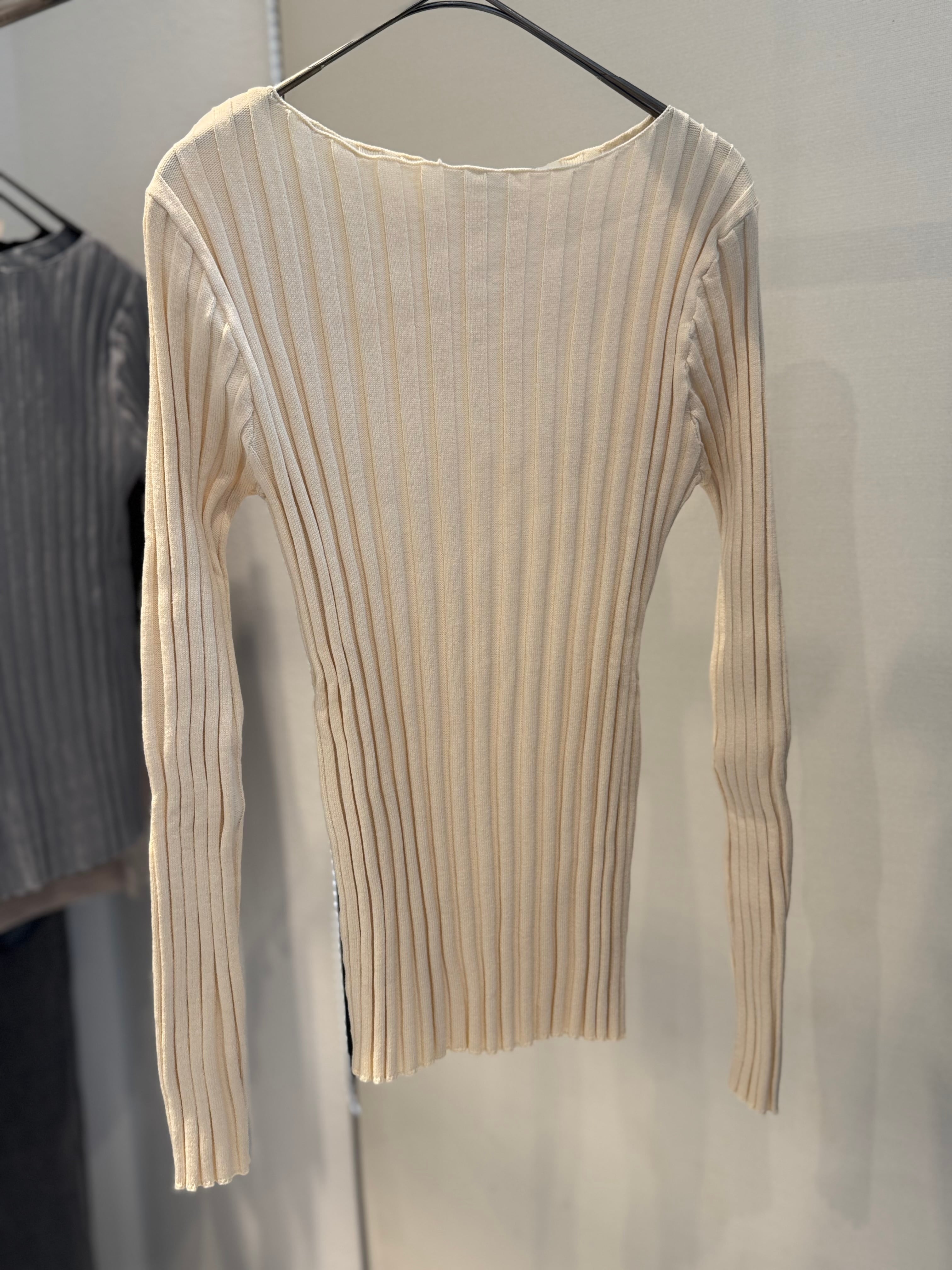 【 SELECT】ワイドリブボートネックプルオーバー 19-0444