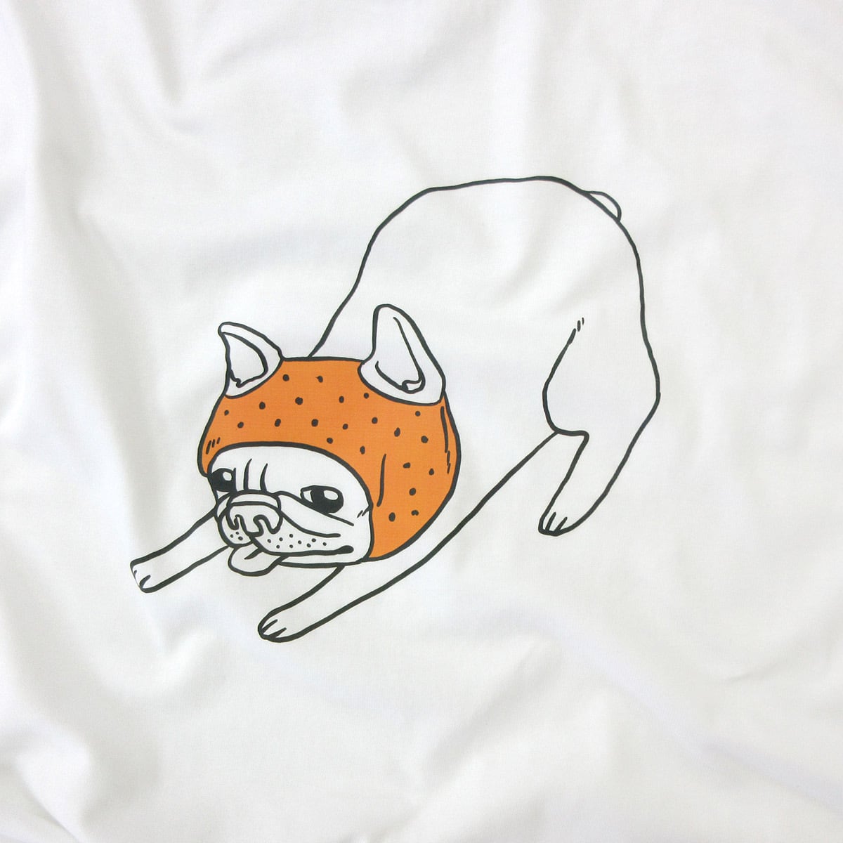 フレブル 朝のストレッチ Tシャツ dog40 犬 フレンチブルドッグ ゆるい イラスト