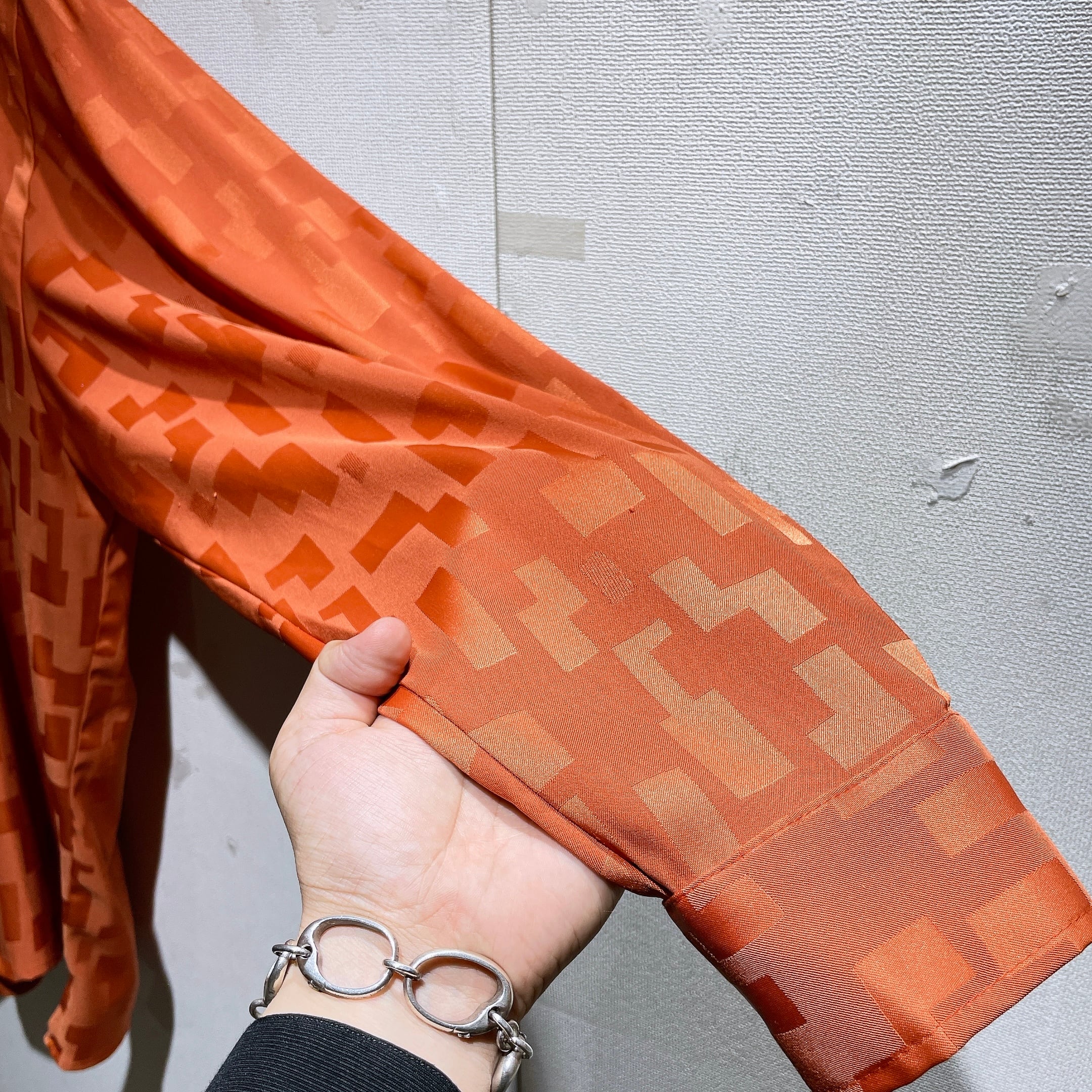 1990s ” smash ” Random Block printed Over silhouette open collar shirt (made in Usa)